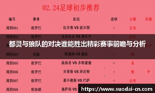 都灵与狼队的对决谁能胜出精彩赛事前瞻与分析